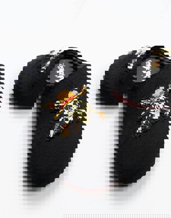 One Piece Mens Black Logo Mule Slippers