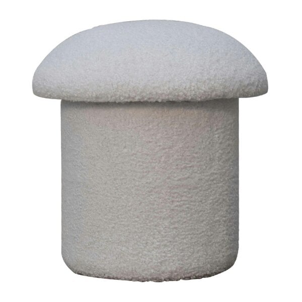 Wyld Haus Sarlat White Boucle Mushroom Footstool