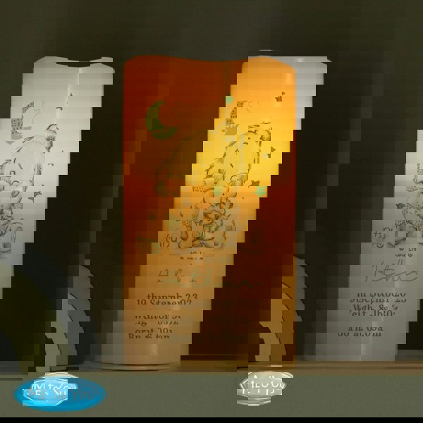 Personalised Memento Company Personalised Tiny Tatty Teddy Blue Nightlight LED Candle