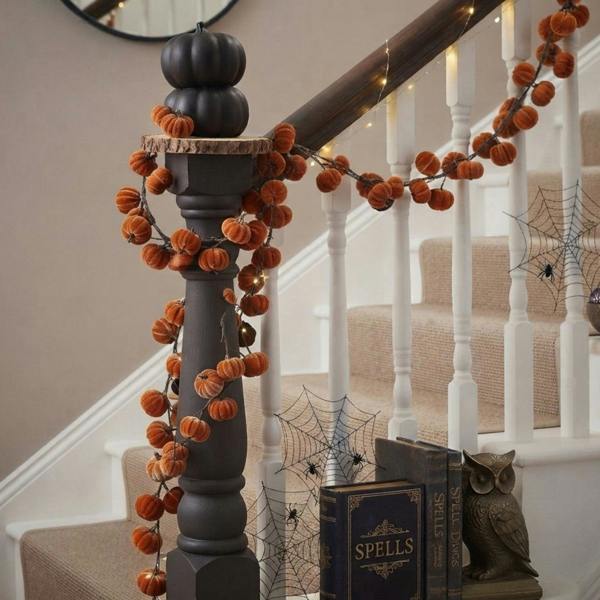 Garden Greatness Rustic Branching Velvet Pumpkin Garland