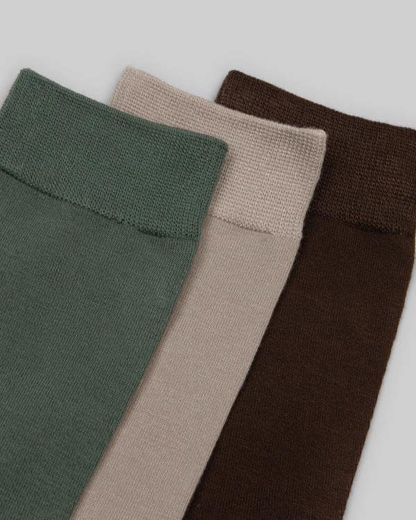 Steel & Jelly 3 Pack Sage, Stone & Brown Bamboo Blend Socks