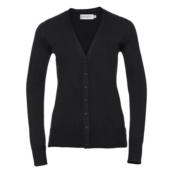 Russell Collection Womens/Ladies Deep V Cardigan - Black