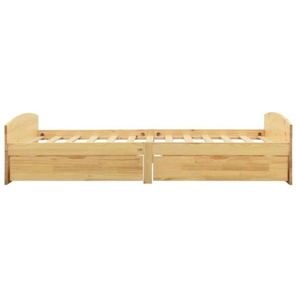 Berkfield Bed Frame with 2 Drawers Solid Pine Wood 90x200 cm