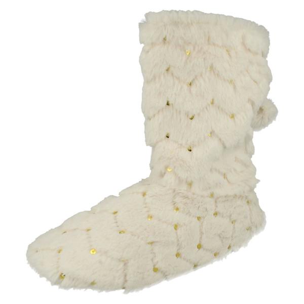 Spot On Ladies Spot On Sequined Slipper Boots