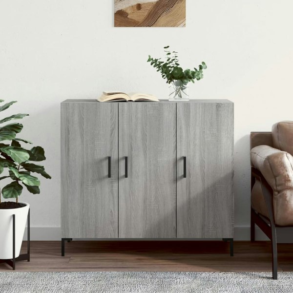 Berkfield Sideboard Grey Sonoma 90x34x80 cm Engineered Wood