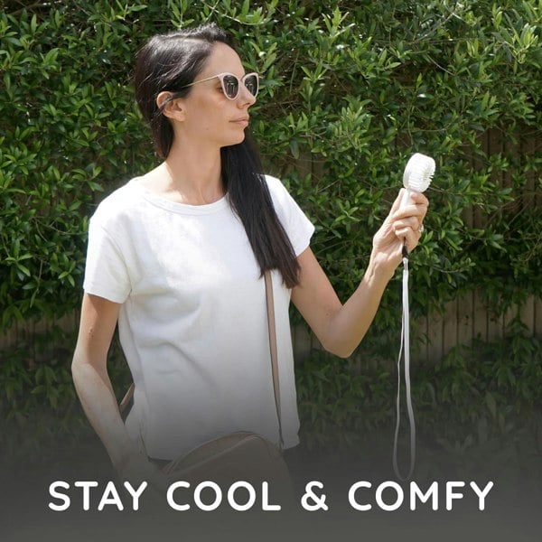 CUQOO Mini Handheld Portable Rechargeable Fan – 800mAh, 3 Speeds & Portable!