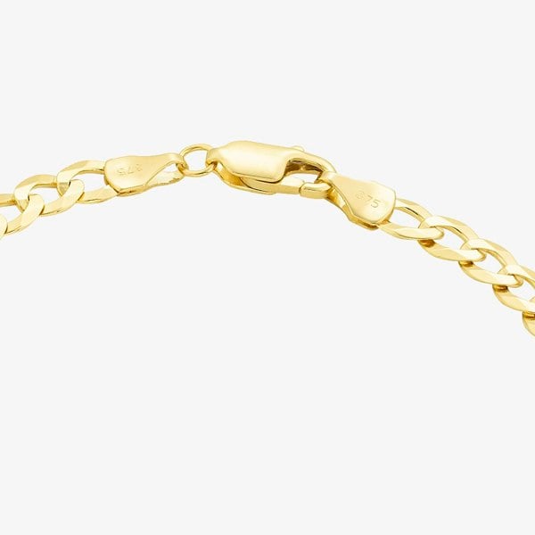 T. H. Baker 9ct Yellow Gold 7.5 Inch Flat Curb Chain Bracelet SUFC-530-9Y-7.5