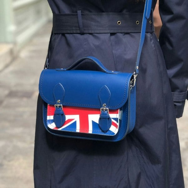 Zatchels Union Jack Midi Satchel - Royal Blue