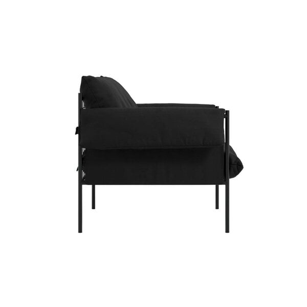 Wyld Haus Wardour Minimalist Black Houseweave  Armchair Metal Legs