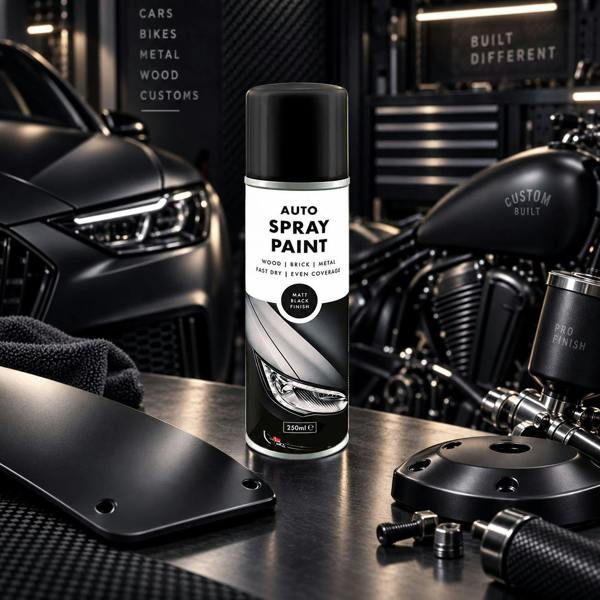 Overlay Matt Black Auto Professional Spray Paint 250ml
