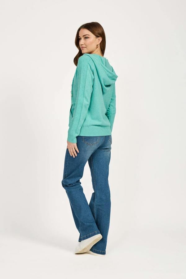 Mudflower Cable-Knit Zip Up Cardigan