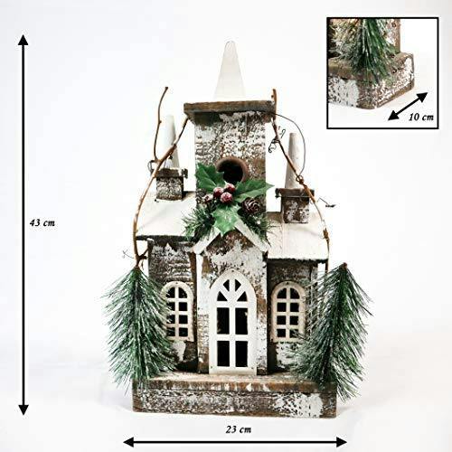 43cm Wooden Christmas House LED Tabletop Decoration with Warm White Lights image 6