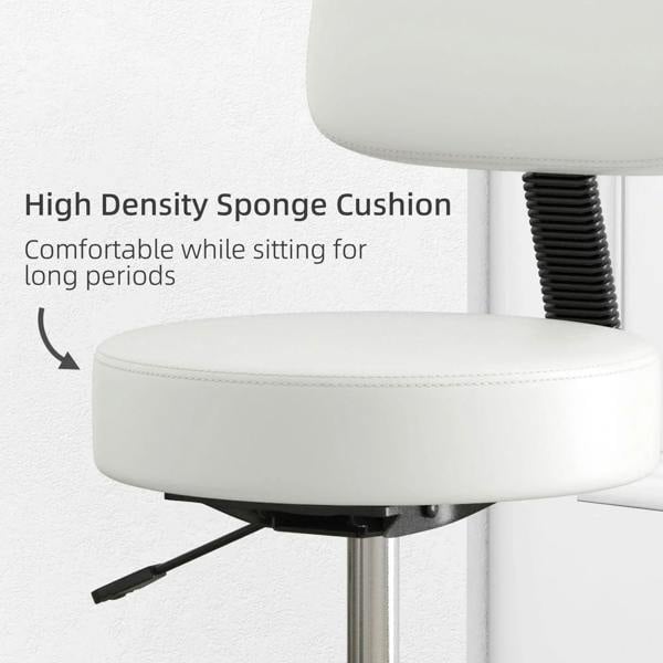 White padded salon chair seat with stitched edges, high-density sponge cushion, compact view.