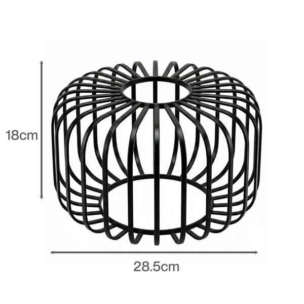 Emitto Industrial Ceiling Pendant Light Shade Black Metal Cage Lamp Shade 28.5cm