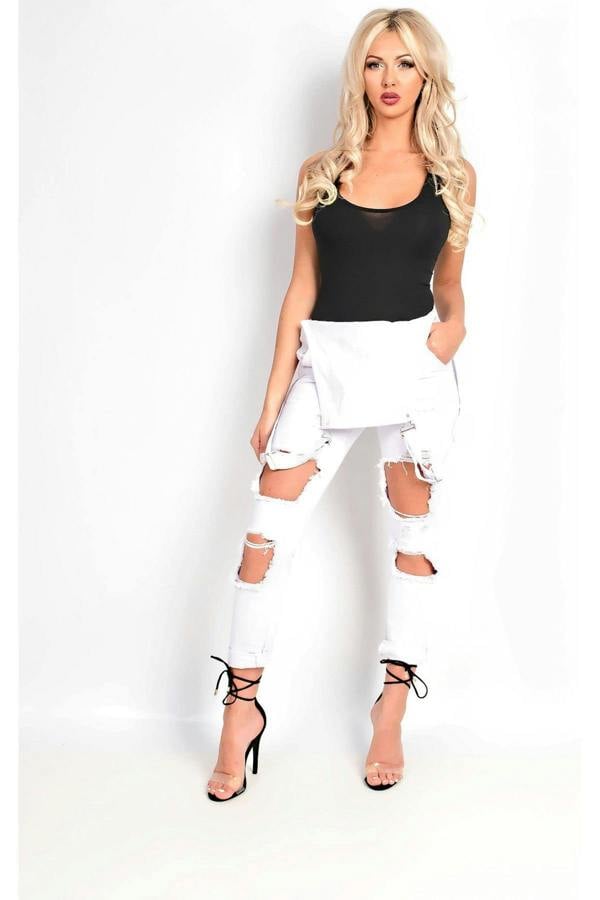 Ripped Dungarees i14277 - Denim