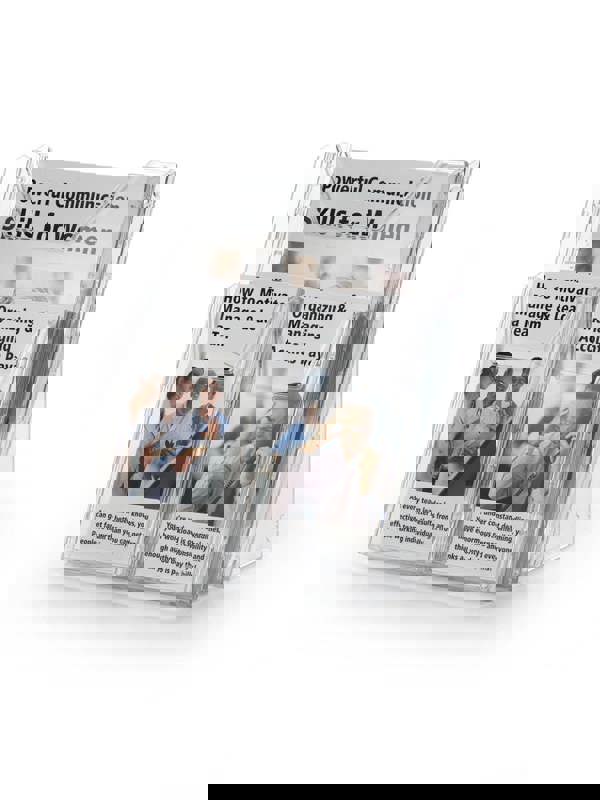 Durable COMBIBOXX 5 Literature Tray| Stand & Wall | A4 & 1/3 A4 Portrait | Clear