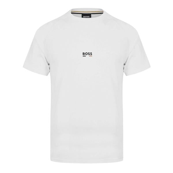 Boss Mens Logo Slim Raglan T-Shirt - White - 