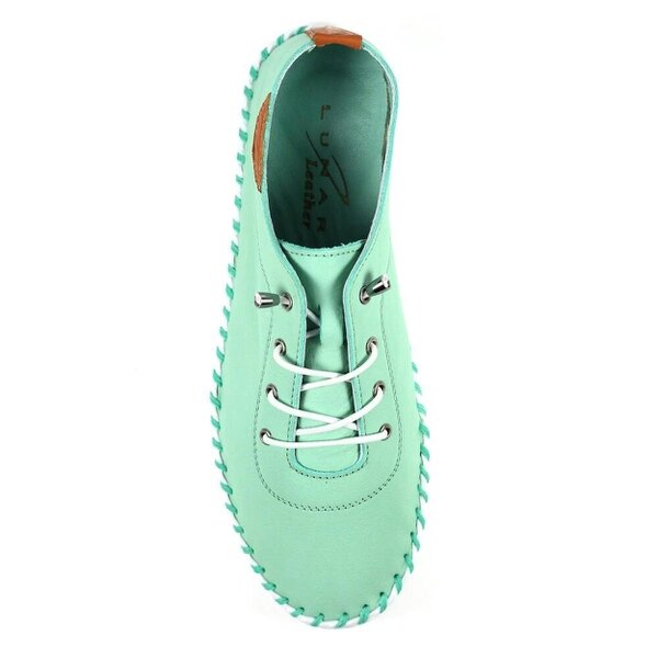 Lunar Women's St Ives Leather Plimsolls - Mint - Mint - 100% Leather