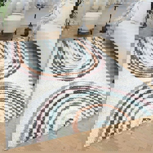 Moodi shaggy multicoloured rug,  Scandinavian-inspired design | THE RUGS