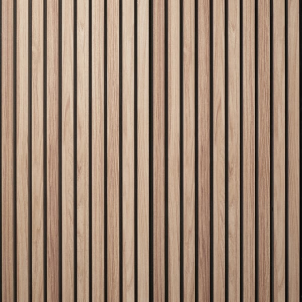 Wallsupply UltraLight Linari Wood Effect HD Printed 3D Slat Wall Panels EPS, 4pcs 2.3m², Natural Oak
