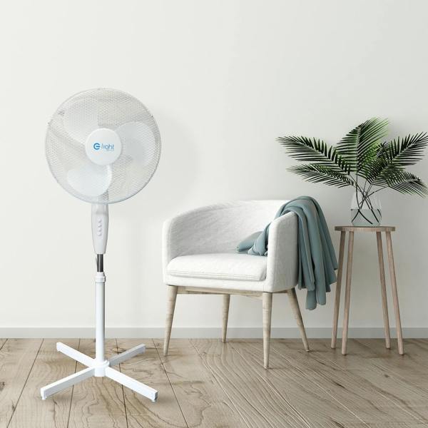 Milagro EKO-LIGHT 16'' Pedestal Fan - White
