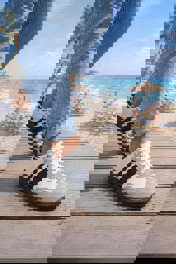 Trendy Trotters Black & White Retro Trainers, Flat Style Sneakers, Comfort For Everday Wear