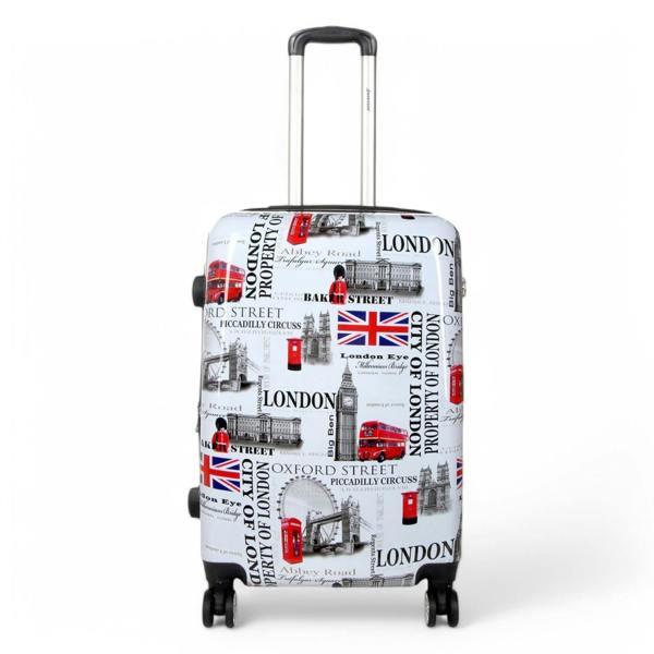 Snowball Strong Expandable Hard Shell 8 Wheel Suitcase Set Print Luggage Cabin Travel Bag