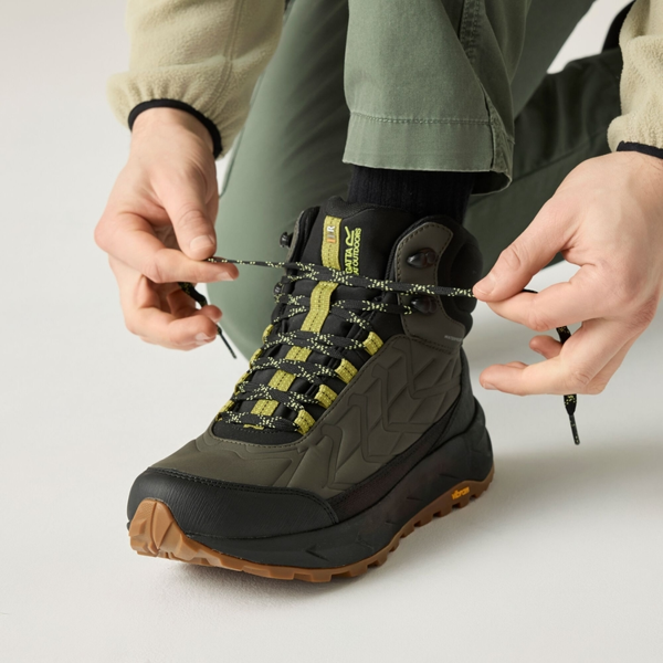 Regatta Mens Onyx Mid Cut Walking Boots - Dark Khaki/Cypress Green