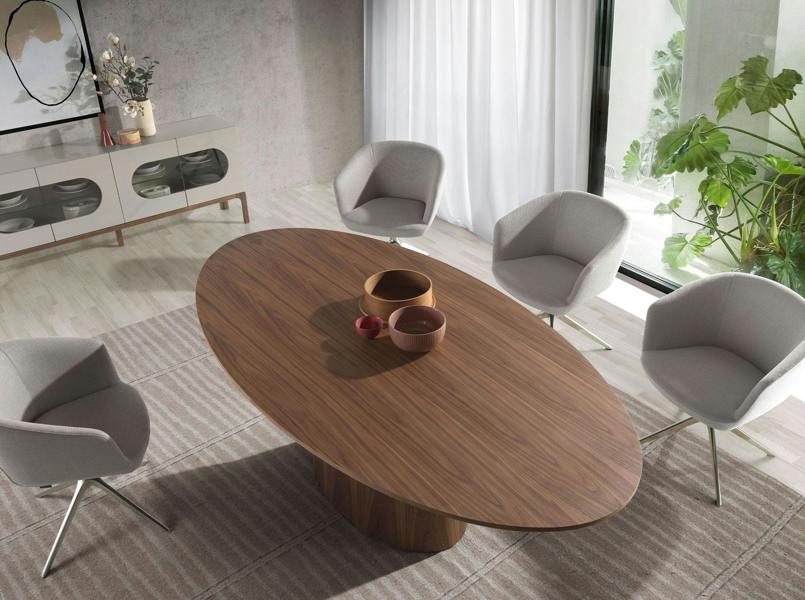 Angel Cerdá Oval walnut dining table 1013