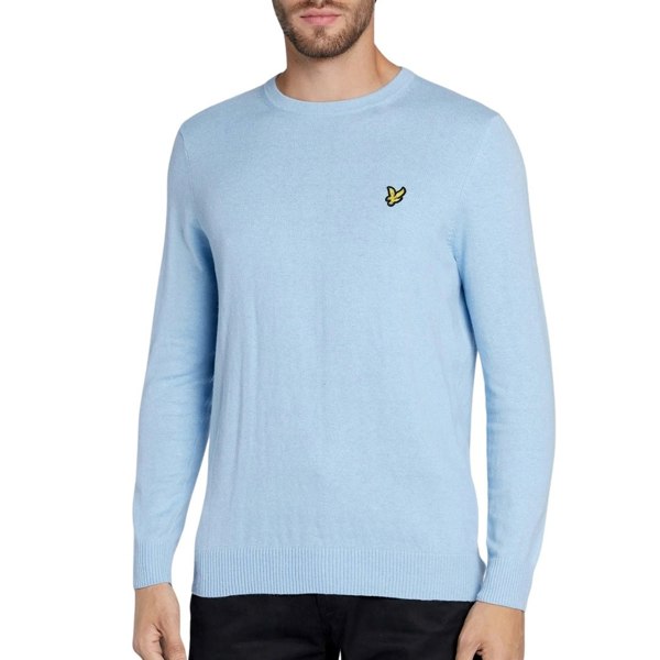 Lyle & Scott Cotton Merino Crew Neck Jumper Light Blue Sweater XS