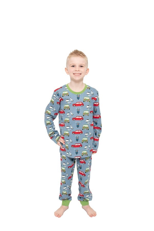 Luca and Rosa Boys pull on pyjamas - car print