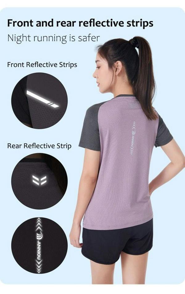 Anniou Raw Yarn UV Protection Running T-Shirt