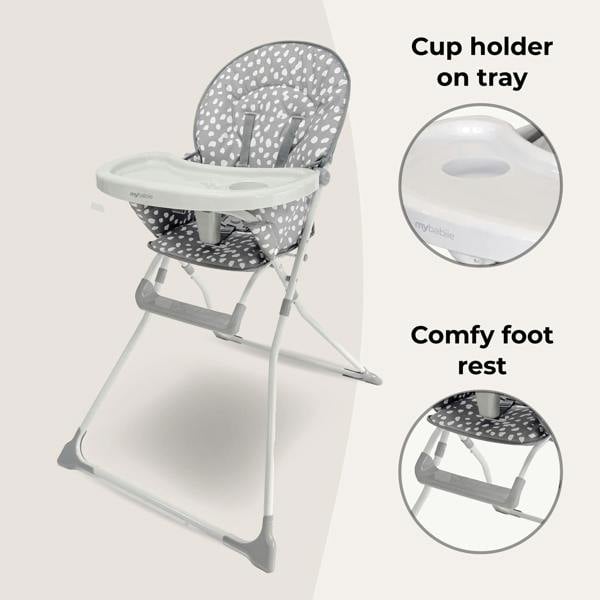 My Babiie MBHC1 Compact Highchair - Grey Dalmatian