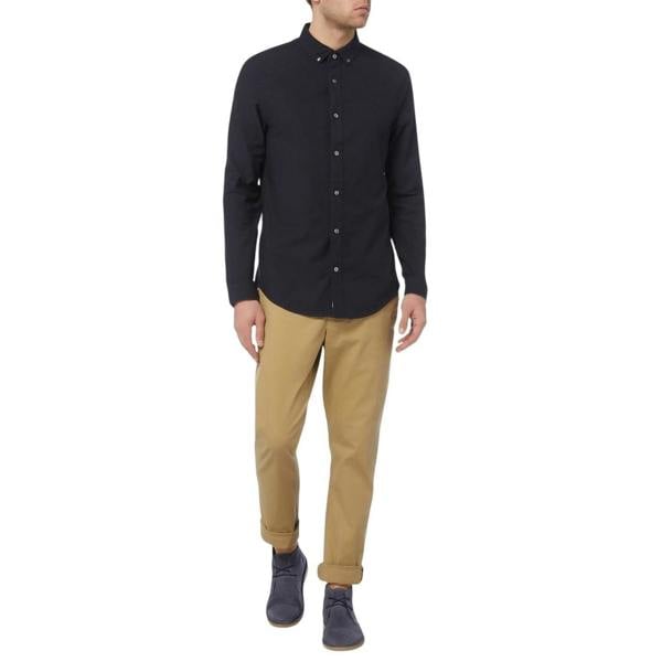 Original Penguin Mens Sticker Pete EcoVero Long-Sleeved Shirt - Dark Sapphire - 