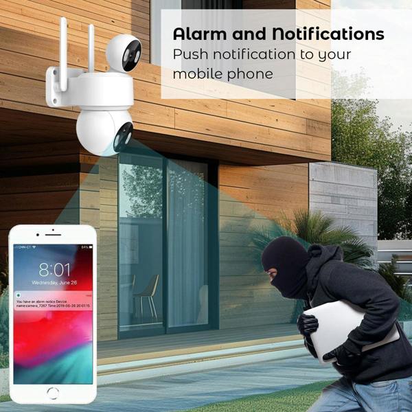 ENER-J Smart Wi-Fi Dual Lens Outdoor Dome IP Camera - White Housing, IP65