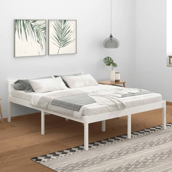 Berkfield Bed Frame White 160x200 cm Solid Wood Pine