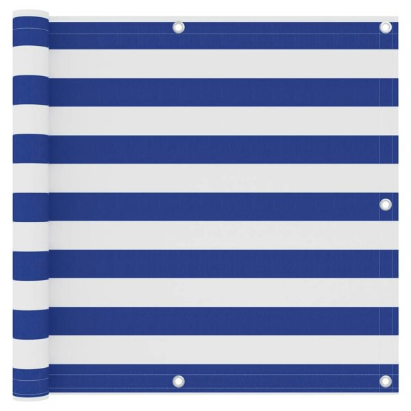 Berkfield Balcony Screen White and Blue 90x300 cm Oxford Fabric