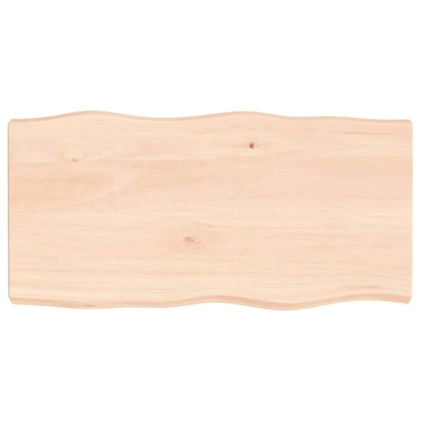 Berkfield Table Top 80x40x6 cm Untreated Solid Wood Oak Live Edge