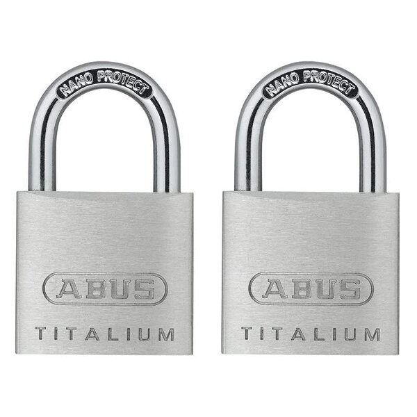 Abus Mechanical 64ti Series Titalium Padlock   - 30mm Carded Twin Pack