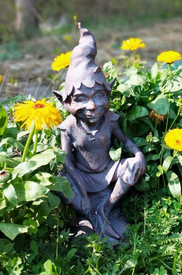 Inspirational Gifting Pixie on a Stone Sculpture Garden Ornament