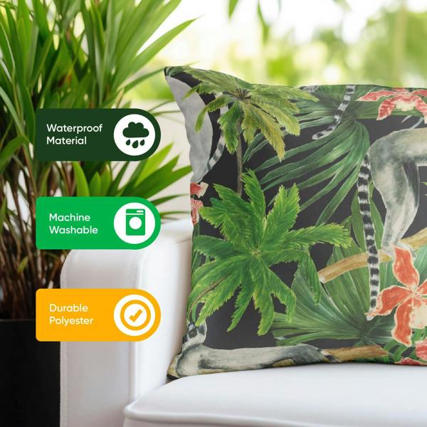 Gardenwize Pair of Outdoor Scatter Cushions – Lemur Design