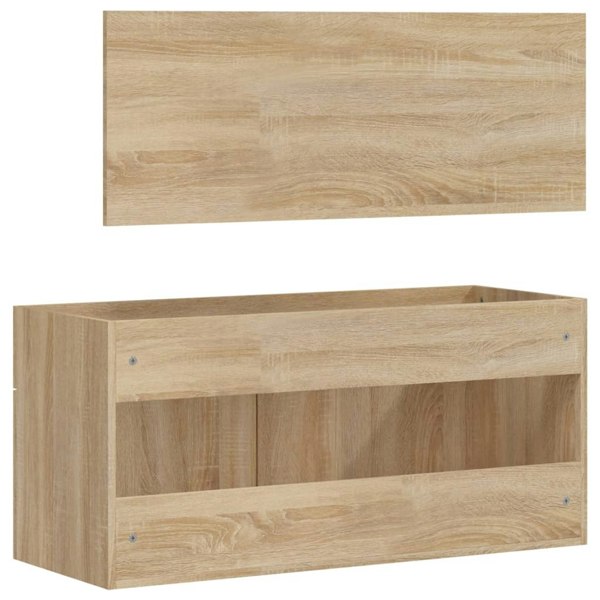 Berkfield Bathroom Cabinet with Mirror Sonoma Oak Engineered Wood