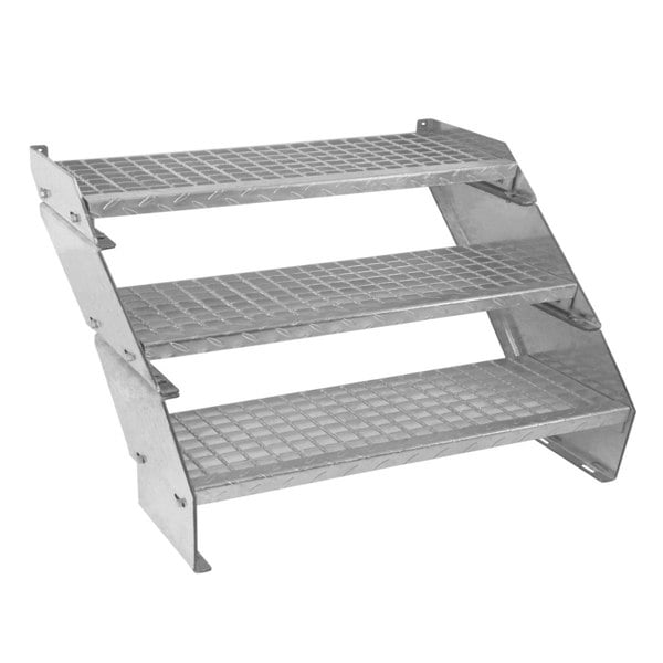 Monstershop Adjustable 3 Section Galvanised Staircase - 900mm Wide