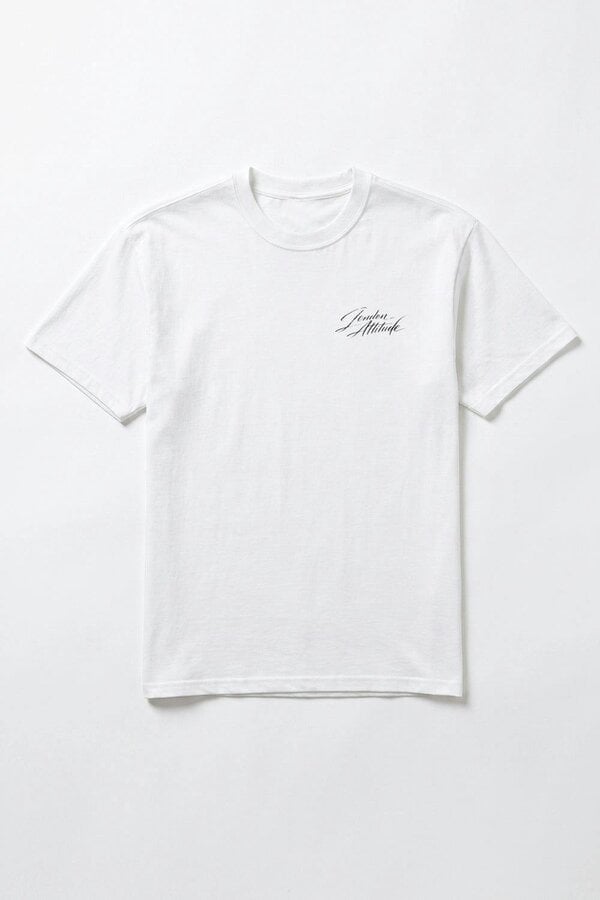 London Attitude Japanese Blossom Oversized Heavyweight T-Shirt in White