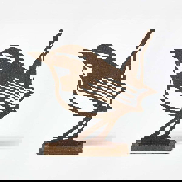 HOMESCAPES Steel Eurasian Wren Fence Topper