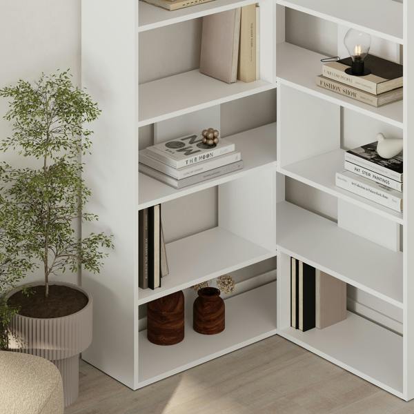 Decortie Molly Corner Bookcase 5 Tier Wall Mounted 178.6x93.6x29.6cm