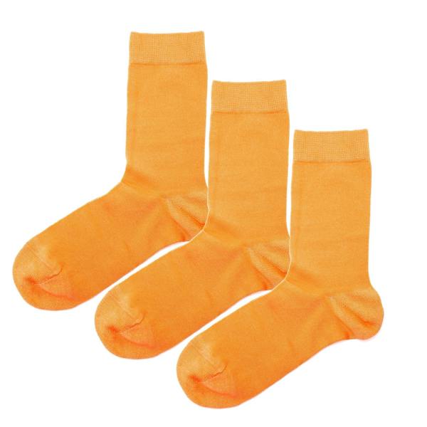 Jemsox Luxury Socks Multipack 3 Pairs / 5-Pairs Orange Plain Colour Men's Crew Socks Size 7-12