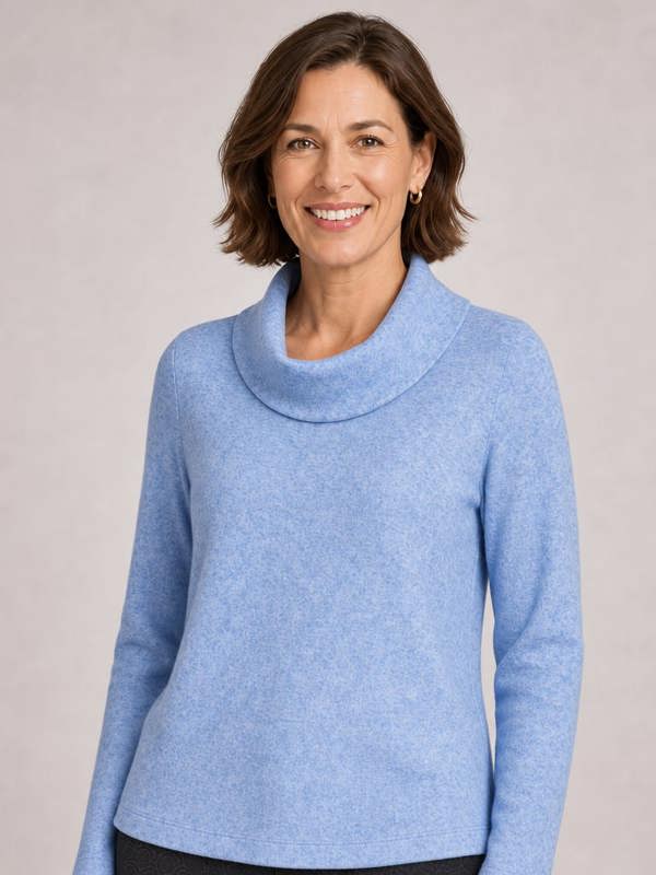 PennyPlain Cowl Top Long Sleeve - Lt Ultramarine