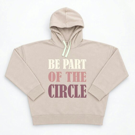 Onomato! Women's 100% Cotton Hoodie Be Part of the Circle Size 2XL Lilac