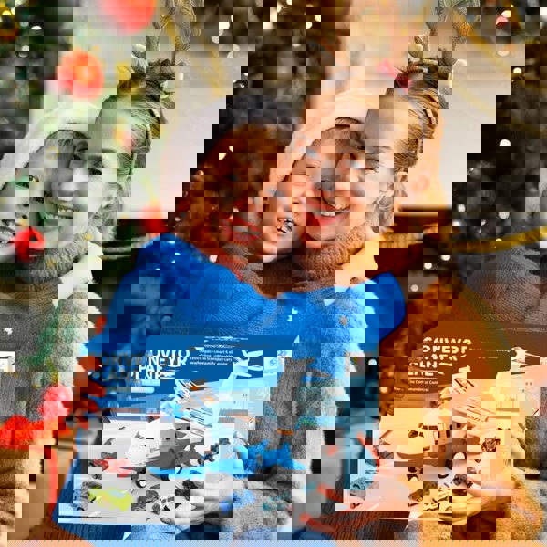 deAO Toys Transport Cargo Airplane Car Track Toy Set with Music Lights and Spray